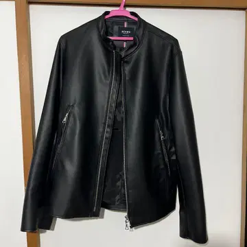 BEAMS HEART 블랙 가죽 자켓