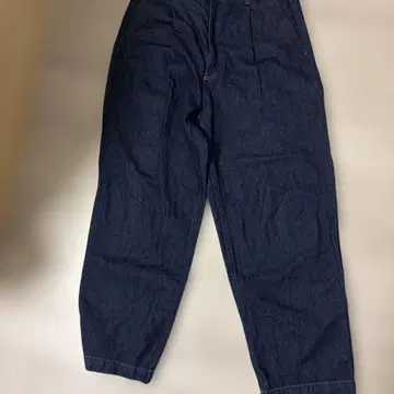 다크 블루 와이드 레그 데님 팬츠