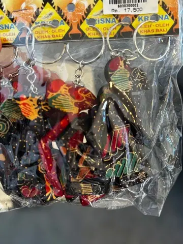 발리 전통 와얀 디자인 키링 5개 세트