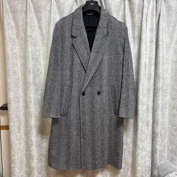 ZARA 미사용 헤링본 무늬 더블 브레스트 트렌치코트 남성용 38 사이즈