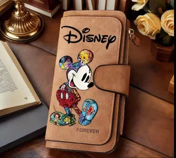 미키마우스 롱 지갑 브라운 미사용 새상품