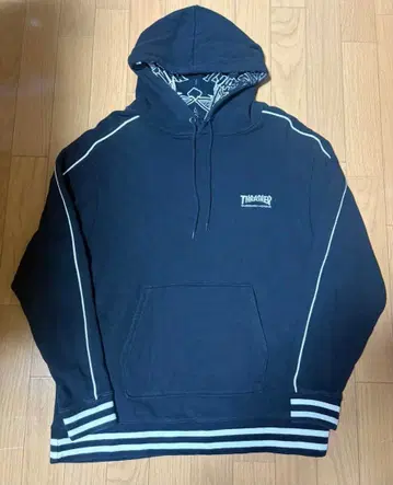 THRASHER 후드티 XL 블랙 스트라이프