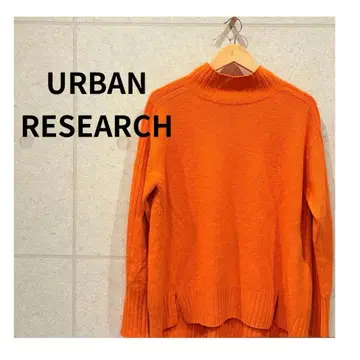 어반 리서치 울 캐시미어 오렌지 니트 오버 사이즈 하이넥