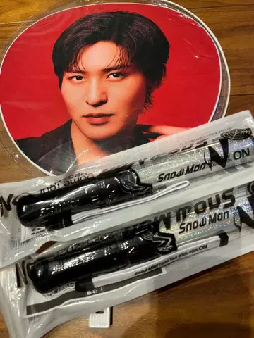 SnowMan 응원봉 세트 2개, 부채