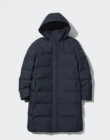 컨디션 최상 택 포함 유니클로 심리스 다운 코트 아우터 블랙