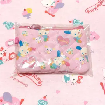산리오 우사하나 시크릿 미니 플랫 파우치 퀼트 레트로