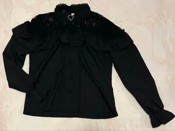 DereMyLove 하트 초커 레이스 프릴 블라우스