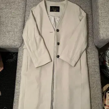 [ 새상품급 ] 슬로브 이에나 울 V넥 노카라 코트 38(M)