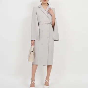 로얄 파티 케이프 원피스 그레이