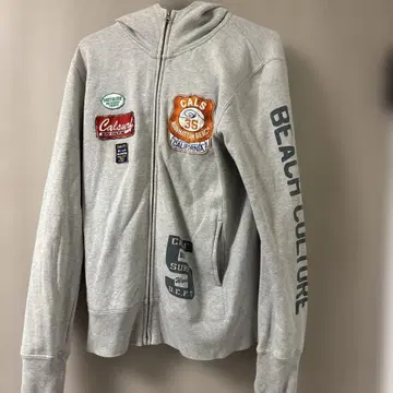 그레이 풀 지퍼 후드티 서프 문화