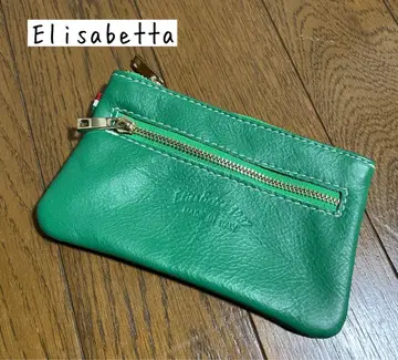 Elisabetta 1987 그린 코인 케이스 미니 지갑 이탈리아제