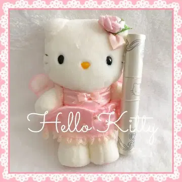 레어 당시물 헬로키티 봉제 인형 NTT 엔젤키티 2001년