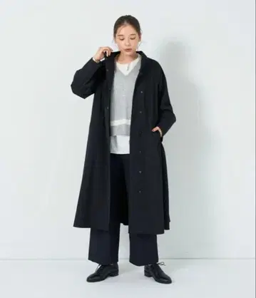 ADIEU TRISTESSE 라이너 포함 롱 코트 블랙 여성용