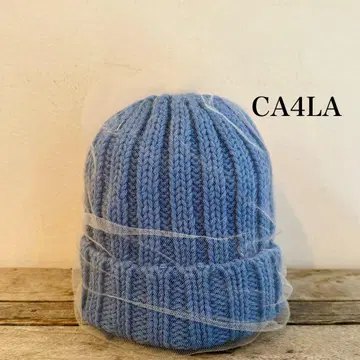 CA4LA 튤 부착 니트 모자 블루