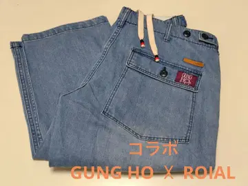 콜라보 GUNG HO 베이커 데님 팬츠 ROIAL 청바지 레어 한정판