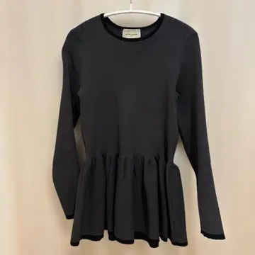 UNITED ARROWS 리브 편직 긴팔 페플럼 상의