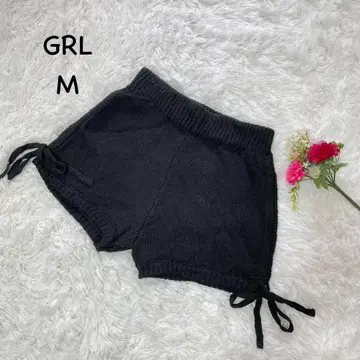 그레일 [ M ] 숏팬츠 허리밴딩 밑단 드로스트 니트 팬츠 세탁 가능