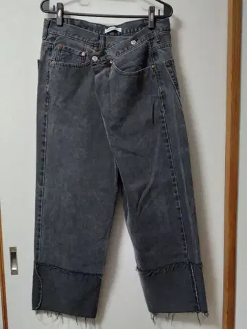 BABYLONE 리메이크 데님 팬츠 밑단 프린지