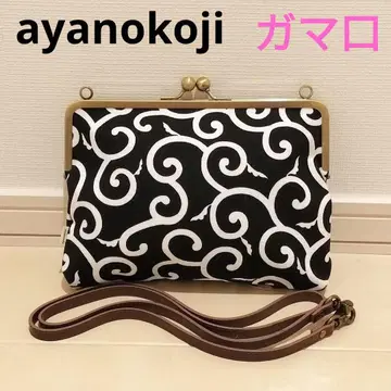 ayanokoji 가마구치 숄더백 당초 무늬 2WAY 블랙