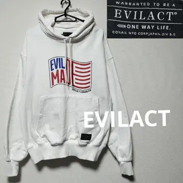 EVILACT 이블아크 후드티 화이트 S