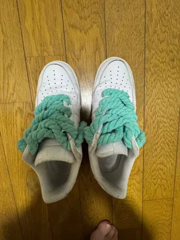 에어 호스 1 커스텀 그린 끈