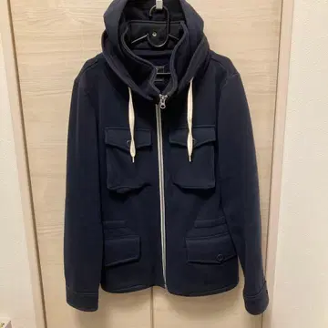 BEAMS HEART 후드 부착 네이비 자켓 S