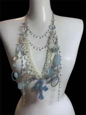 Starry Aqua Layer Necklace
