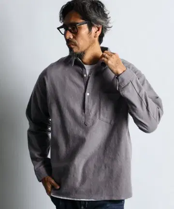 그레이 오버 셔츠 긴팔