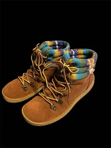 티티카카 컬러풀 편직 패턴 스웨이드 부츠