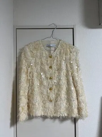 ZARA 노카라 스팽글 자켓