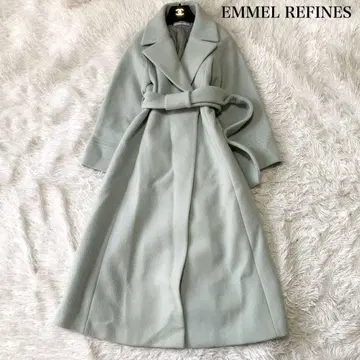 EMMEL REFINES 벨티드 플레어 롱 코트 울 혼방 S 사이즈