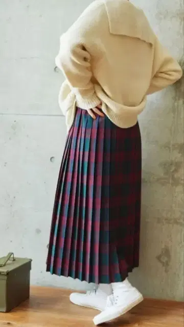 PARICI 체크 플리츠 스커트 USED