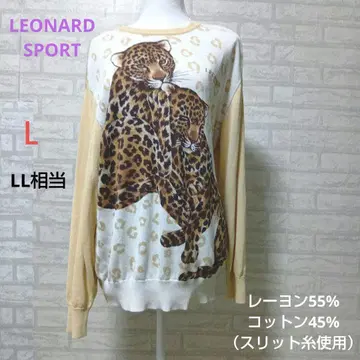 LEONARD SPORT 레오파드 무늬 긴팔 니트