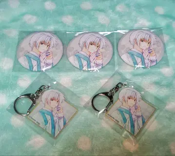 새벽의 연화 하쿠센샤 카페 키자 캔뱃지 & 아크링 키링 세트