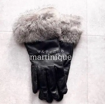 마르티니크 양가죽 캐시미어 100% 퍼 장갑 양가죽 블랙