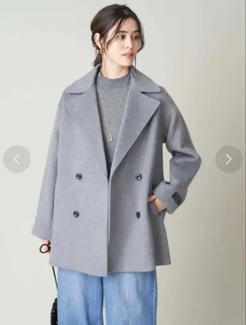 a.v.v 박스 실루엣 피코트 M 그레이