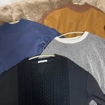 니트 상의 4세트 알파벳