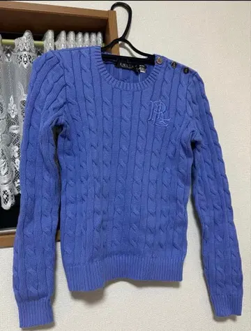 [새상품] 로렌 랄프 로렌 버튼 트림 케이블 니트 스웨터