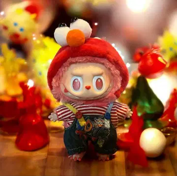 LABUBU 의류 옷 갈아입기 엘모풍 유니버셜 살로펫 빨간색 봉제인형 옷