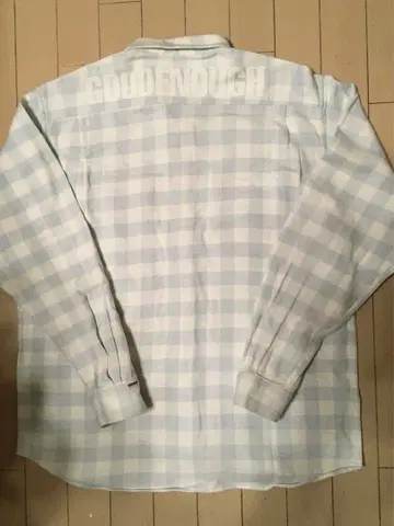 GOOD ENOUGH 등 로고 긴팔 플란넬 셔츠 사이즈 L