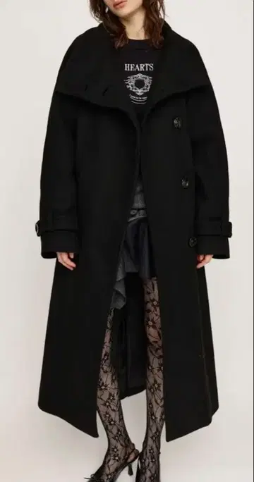 SLY WIDE STAND NECK LONG 코트 롱 코트