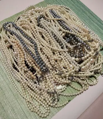 진주 펄 액세서리 묶음 판매 약 50개 실버 각인 제품 있음