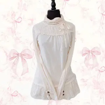 y2k axes femme 레이스 리본 하이넥 발레코어