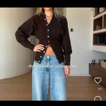 자라 가디건 브라운