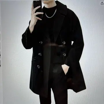 새상품 [foveitaa] 남성용 롱 코트 비즈니스 울 코트