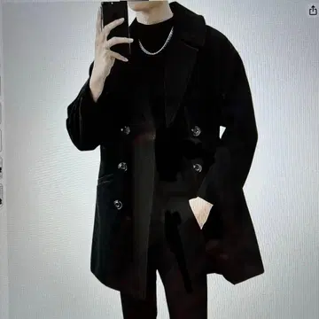 새상품 [foveitaa] 남성용 롱 코트 비즈니스 울 코트