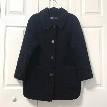 ZARA 자라 보아 코트 보아 자켓 블랙