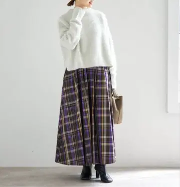 이에나 IENA GRUPPOCINQUE 타프타 스커트 38 퍼플