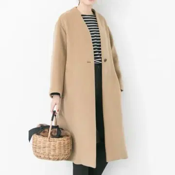 어반 리서치 V넥 롱 코트 camel