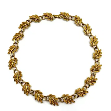 [ NAPIER ] 네이피어 빈티지 목걸이 골드톤 리프